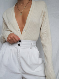 "Latte" Cashmere knitted cardigan (M/L)