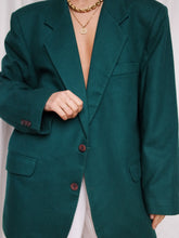 Load image into Gallery viewer, Wool and cashmere green blazer

