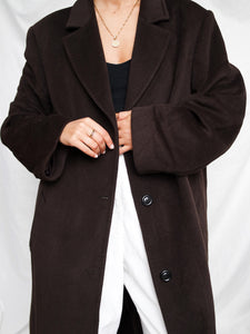"Jena" dark brown long coat (L)