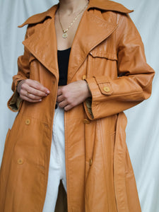 "Seoul" leather trench coat (S)