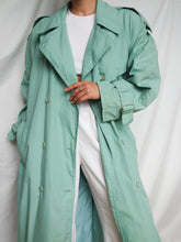 Load image into Gallery viewer, Water green trench coat - lallasshop
