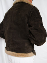 Load image into Gallery viewer, Leather trucker bombers jacket
