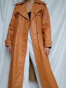 "Seoul" leather trench coat (S)