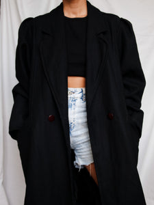 "Gabrielle" black coat (M) - lallasshop