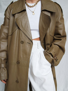 "Gaby" leather trench coat