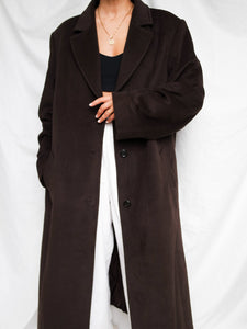 "Jena" dark brown long coat (L)