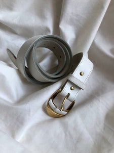 white leather belt - lallasshop