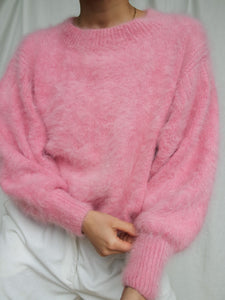 Pink angora knitted jumper