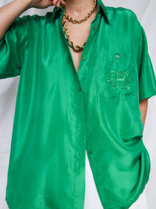 "Emerald" silk shirt - lallasshop