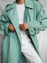 Load image into Gallery viewer, Water green trench coat - lallasshop
