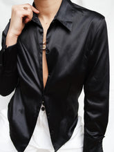 Load image into Gallery viewer, Black satin shirt
