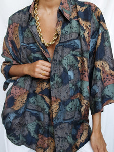 "Morgan" silk printed shirt - lallasshop