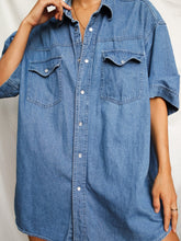 Load image into Gallery viewer, Denim short sleeves shirt (XL) - lallasshop
