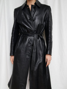 "Jane" Leather black coat